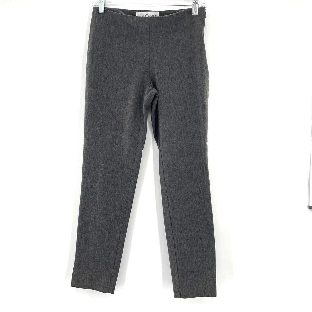 Sara Campbell Gray Stretch Lightweight Slim Designer Trousers Leggings Pants 2